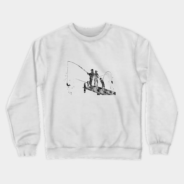 Fishing family Crewneck Sweatshirt by RosaliArt